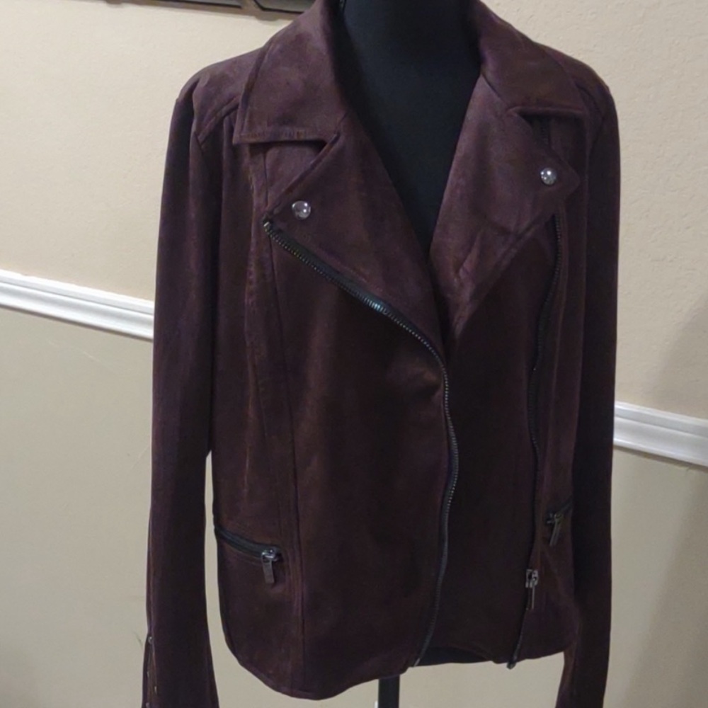 Kut from the Kloth chocolate brown vegan/faux suede Jacket size M